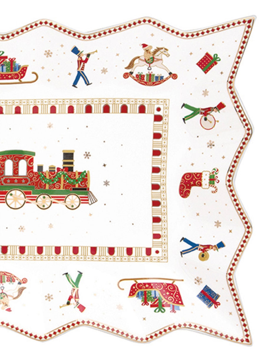 Platón navideño Polar Espress de porcelana 3