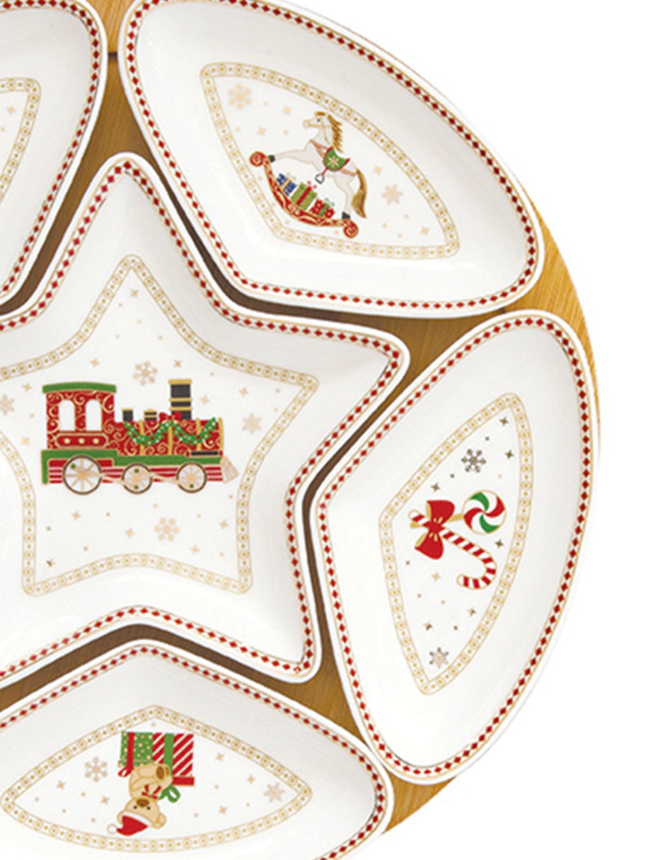 Botanero Polar Express de Porcelana con 6 divisiones 2