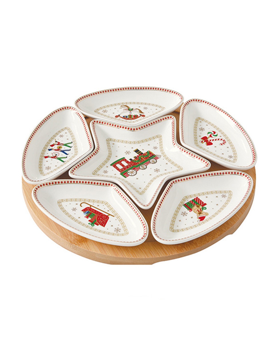 Botanero Polar Express de Porcelana con 6 divisiones 3
