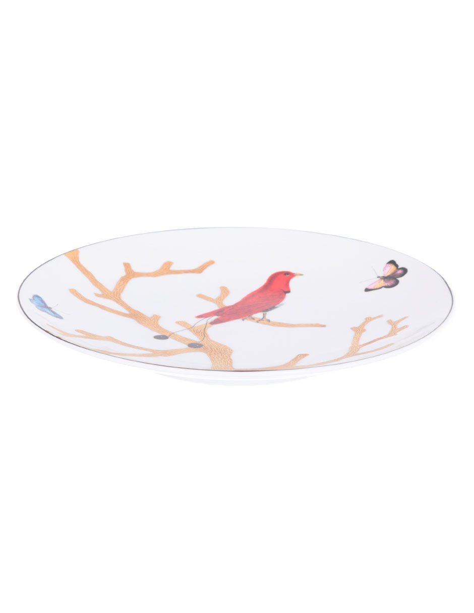 Plato ensalada Aux Oiseaux de porcelana