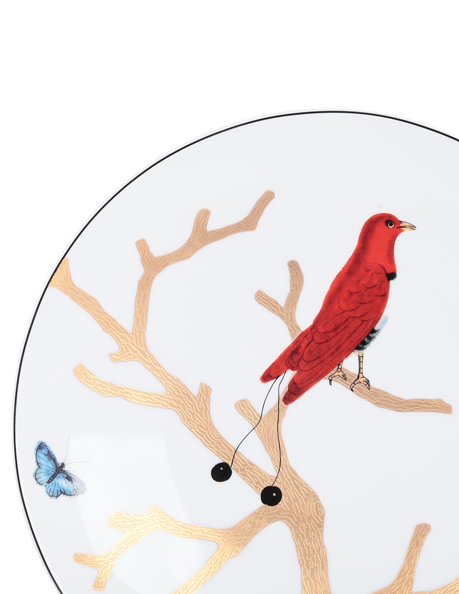Plato ensalada Aux Oiseaux de porcelana 3