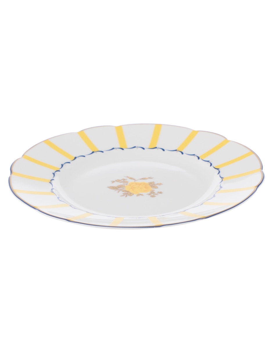 Plato ensalada Brocante Amarillo de porcelana