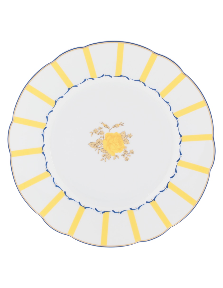 Plato ensalada Brocante Amarillo de porcelana 2