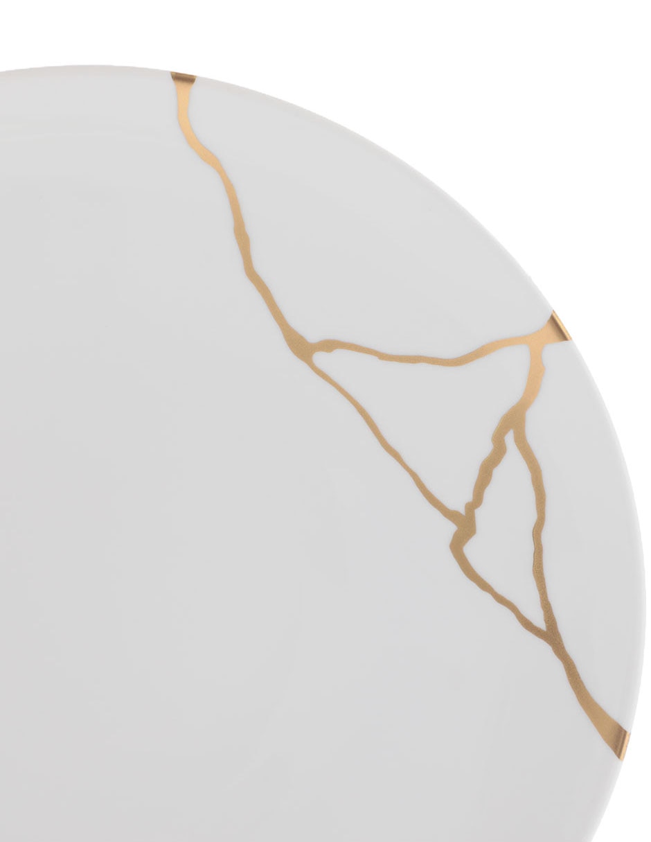 Plato trinche Kintsugi de porcelana 3