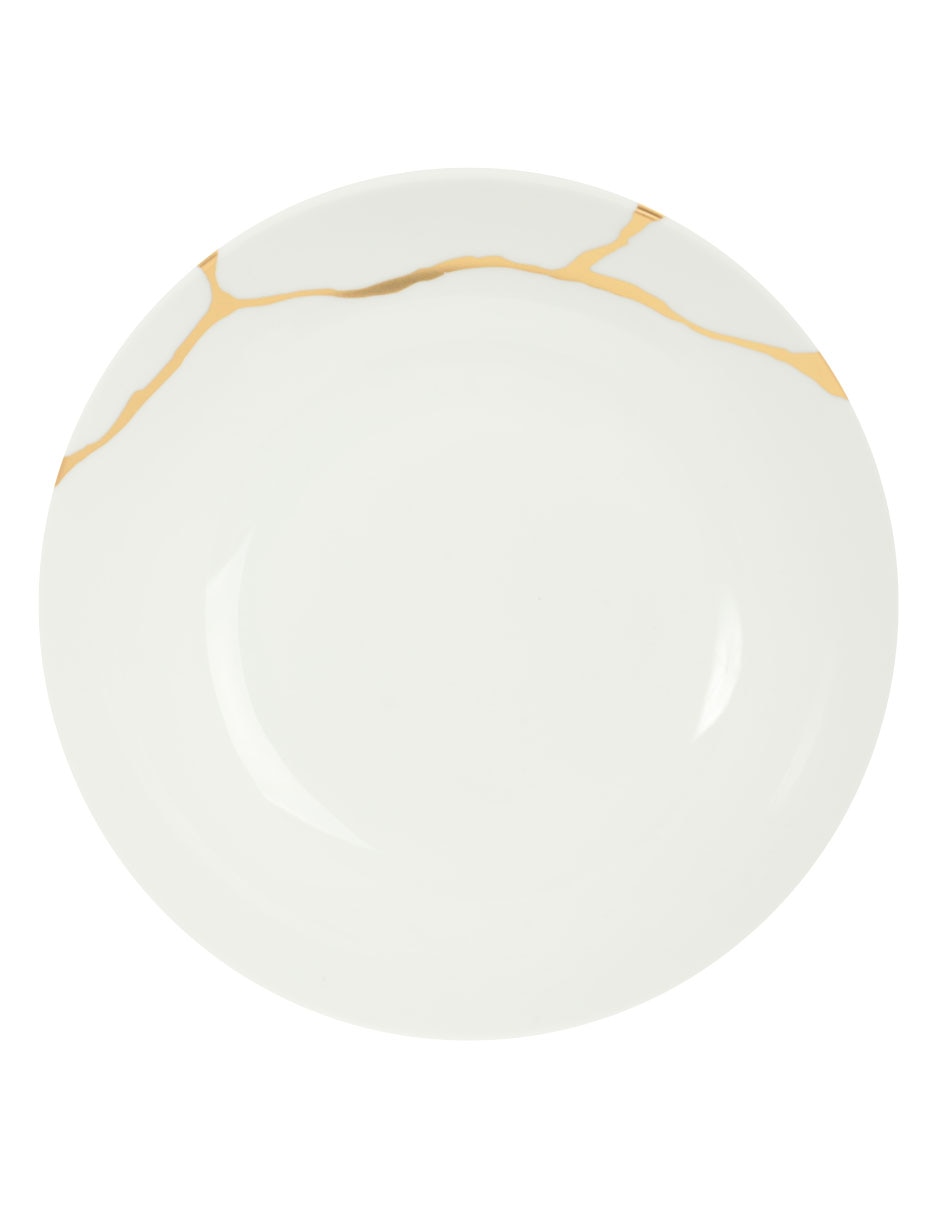 Plato sopa Kintsugi de porcelana 2