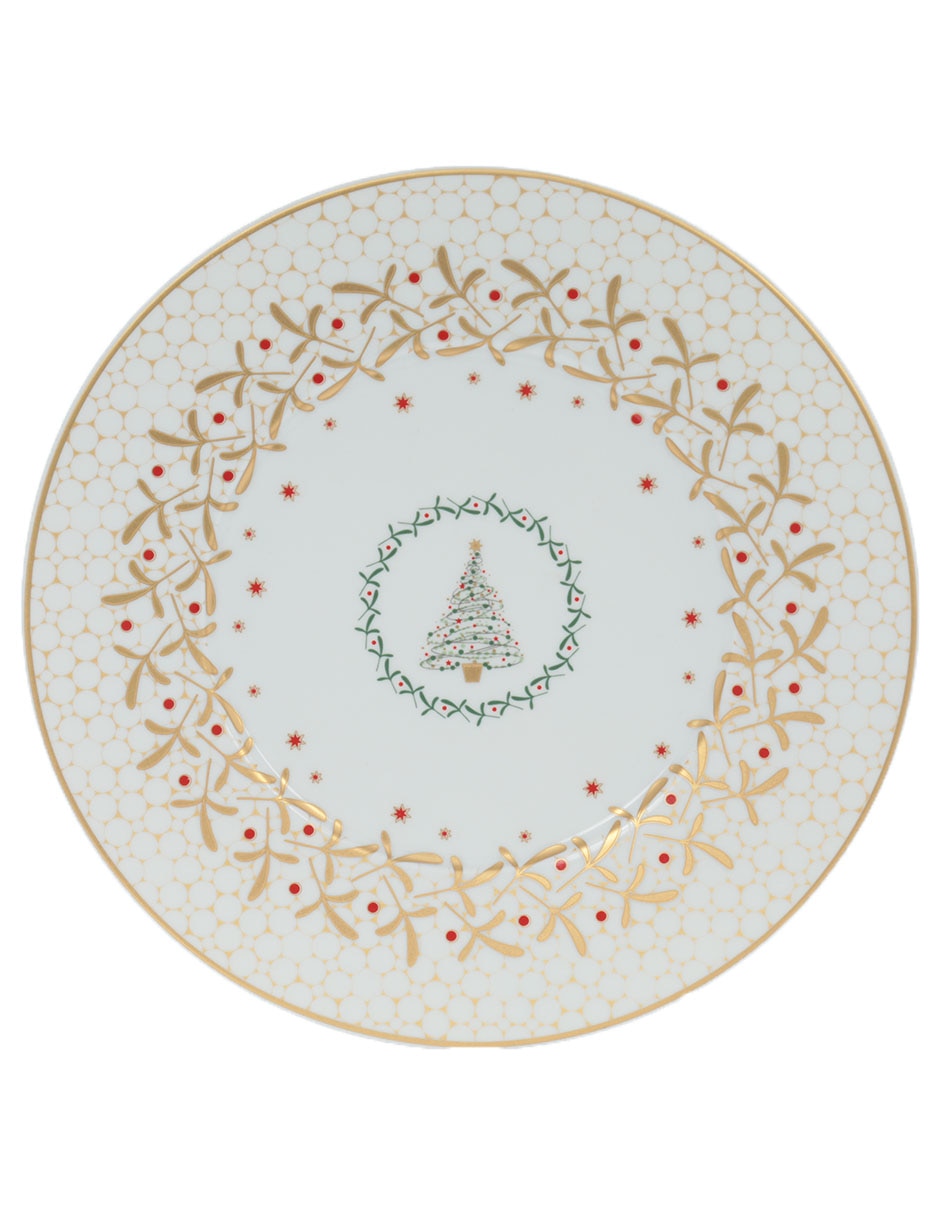Plato ensalada Noel de porcelana 2