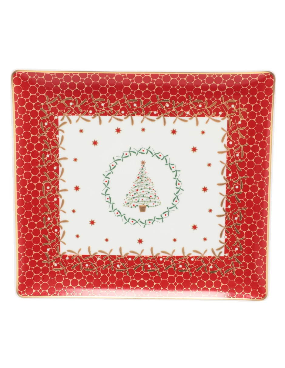 Bandeja decorativa Noel de porcelana 2