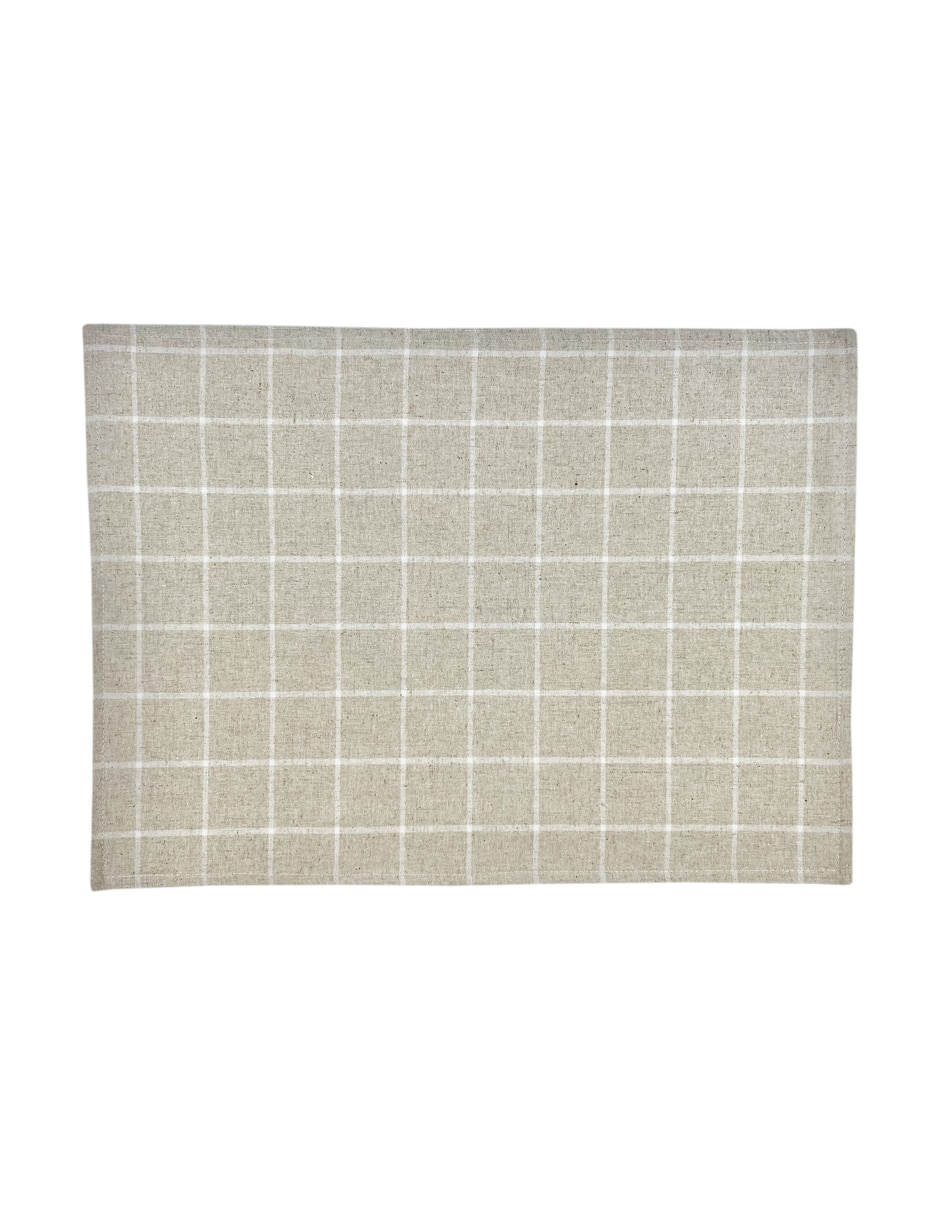 Mantel individual rectangular de lino Country