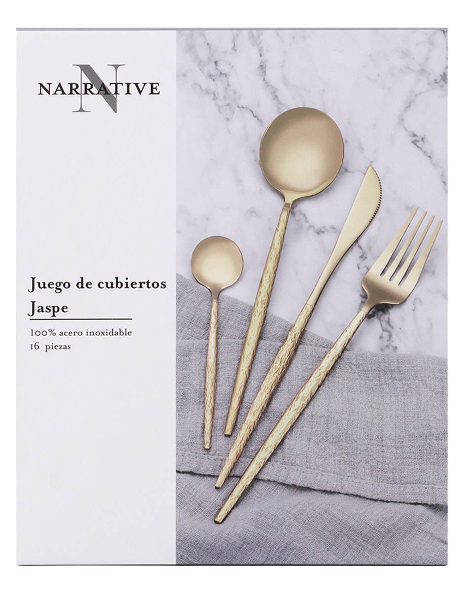 Set cubiertos Jaspe de acero inoxidable 16 piezas 7
