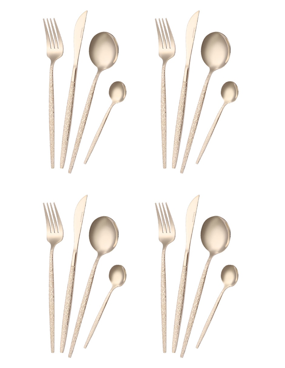 Set cubiertos Jaspe de acero inoxidable 16 piezas 10