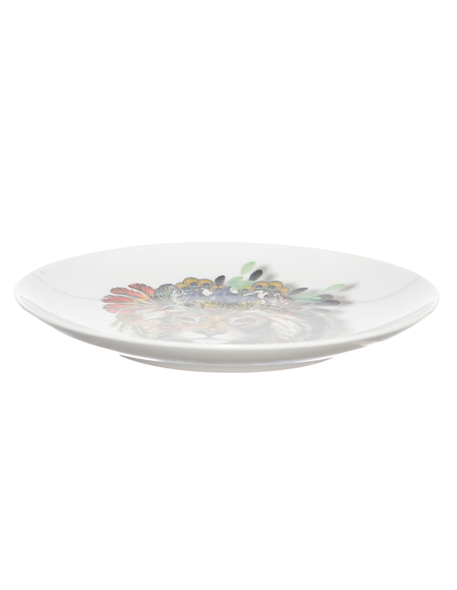 Plato postre Jungle King de porcelana