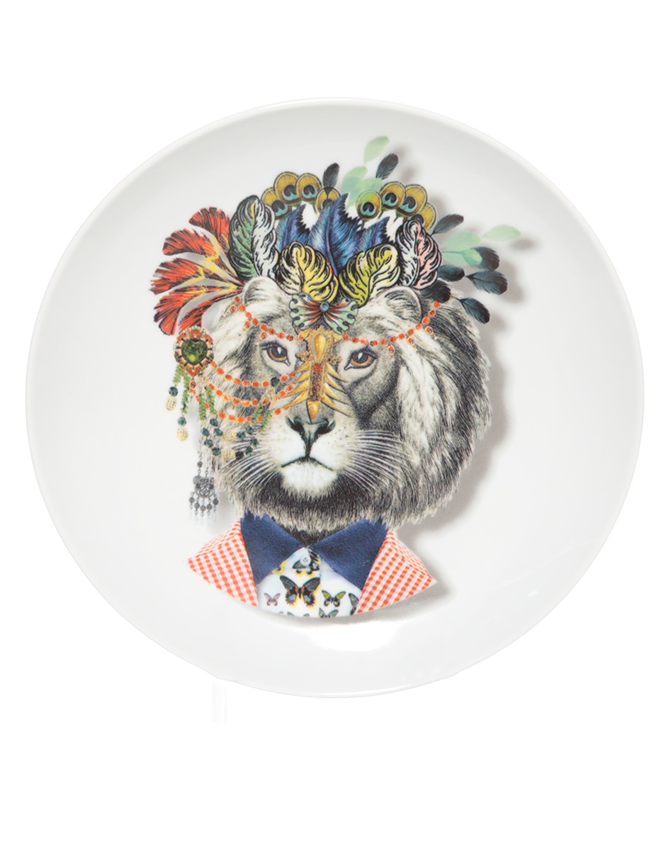 Plato postre Jungle King de porcelana 2