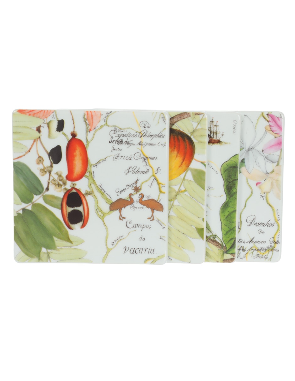 Set de portavasos Amazonia de porcelana 4 piezas 2