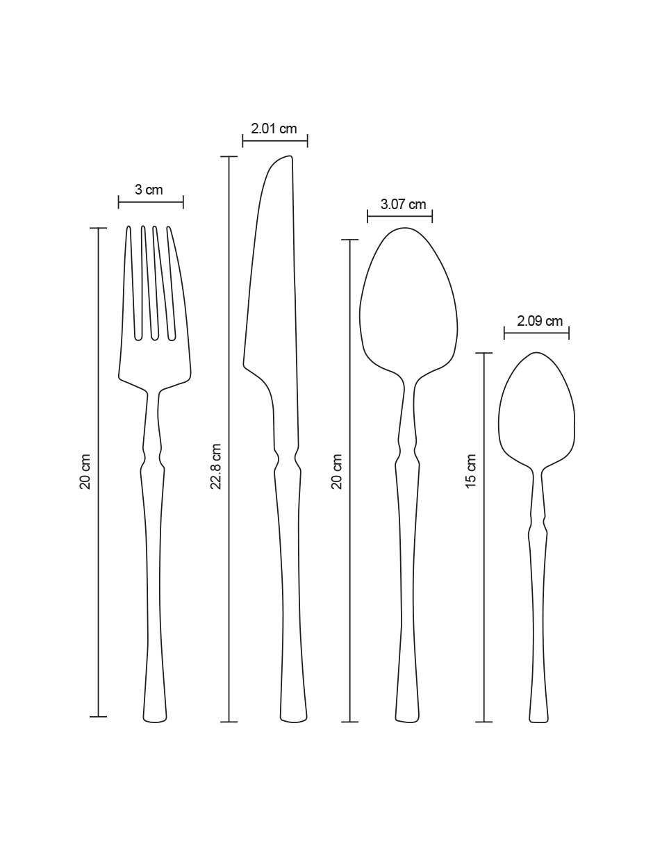 Set cubiertos Carmelo de acero inoxidable 16 piezas 5