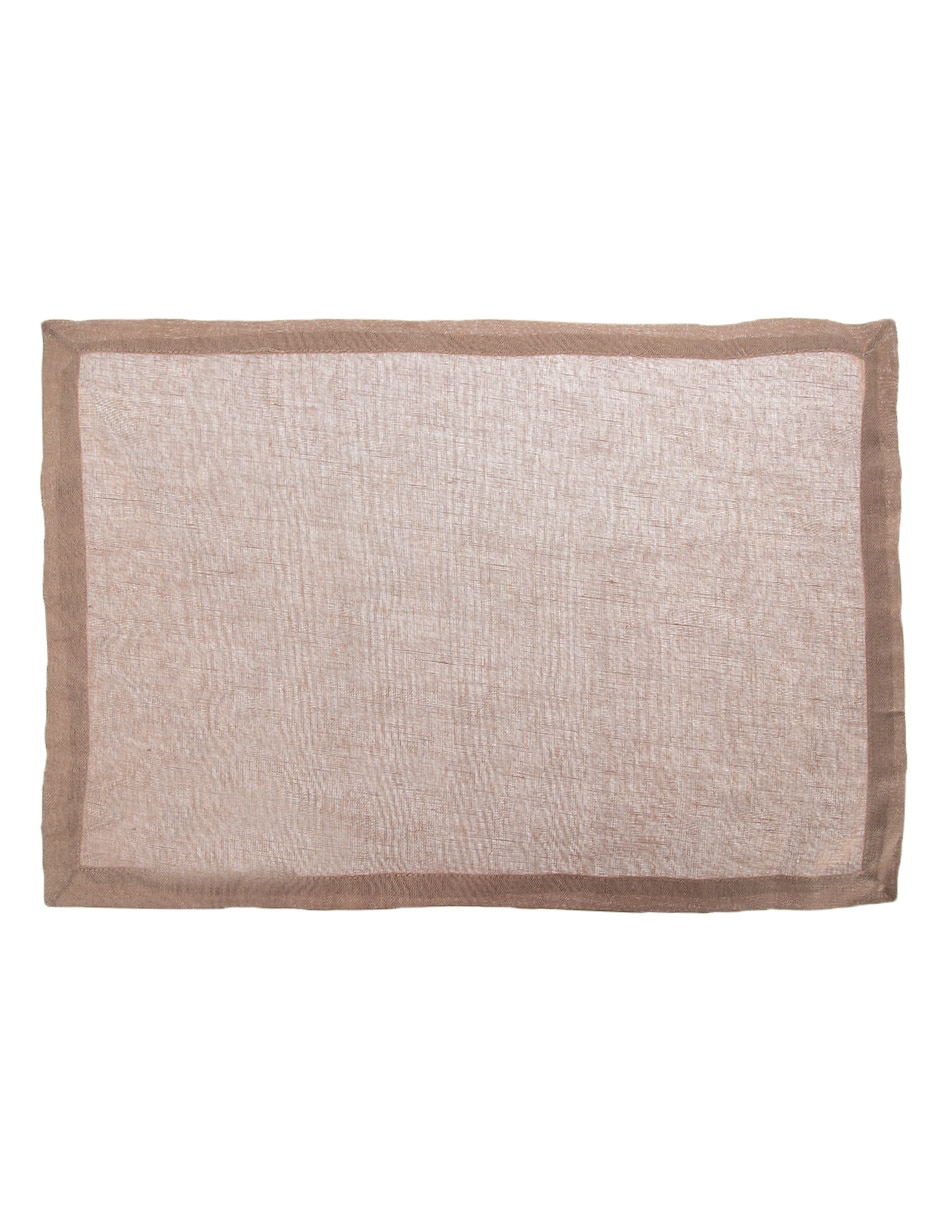 Mantel individual rectangular de lino Roma