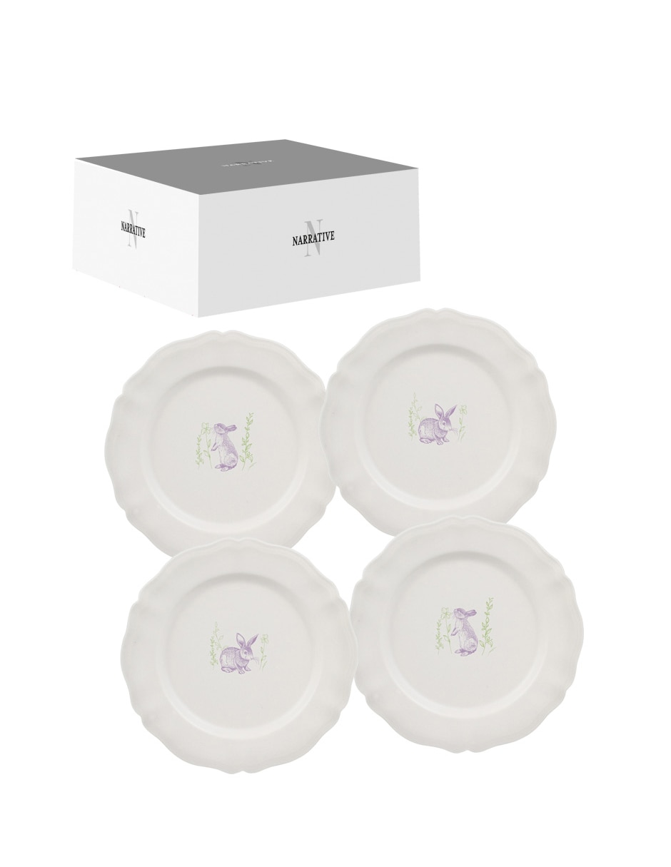 Plato postre Easter Rabbit de porcelana 1