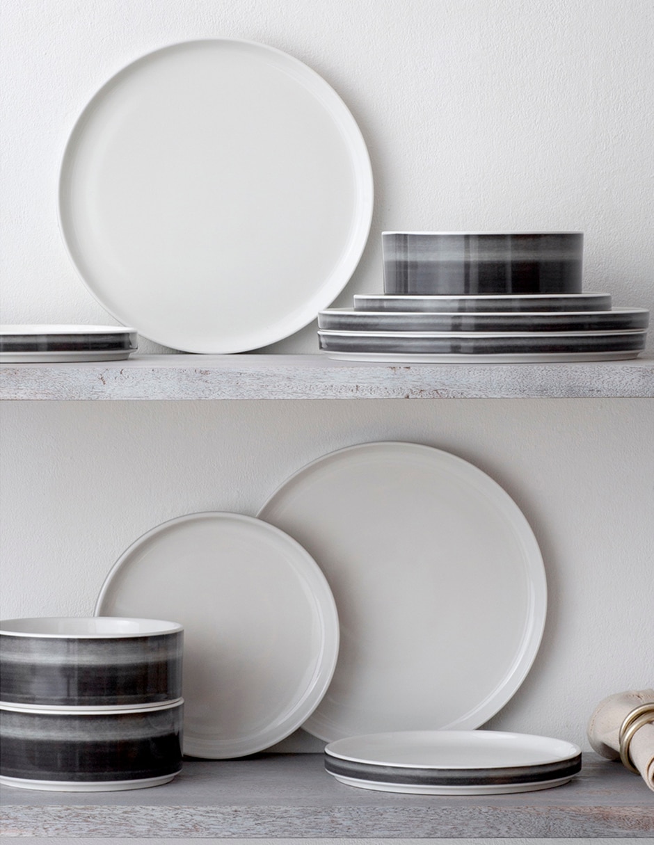 Plato trinche Stax Ombre Jet de porcelana 3