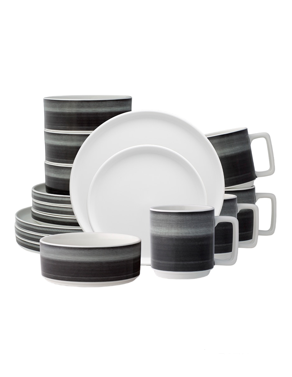 Plato trinche Stax Ombre Jet de porcelana 4