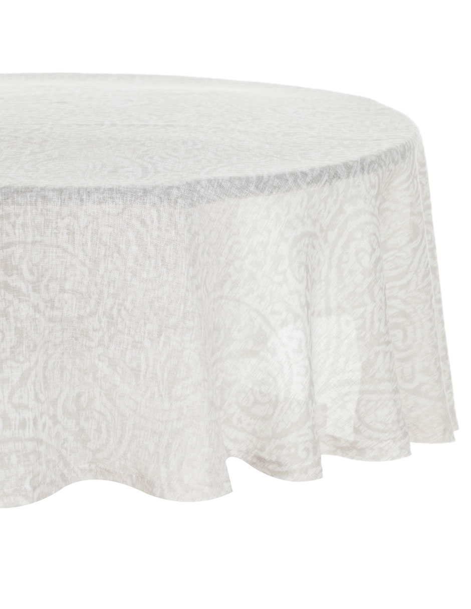 Mantel redondo de lino Olite