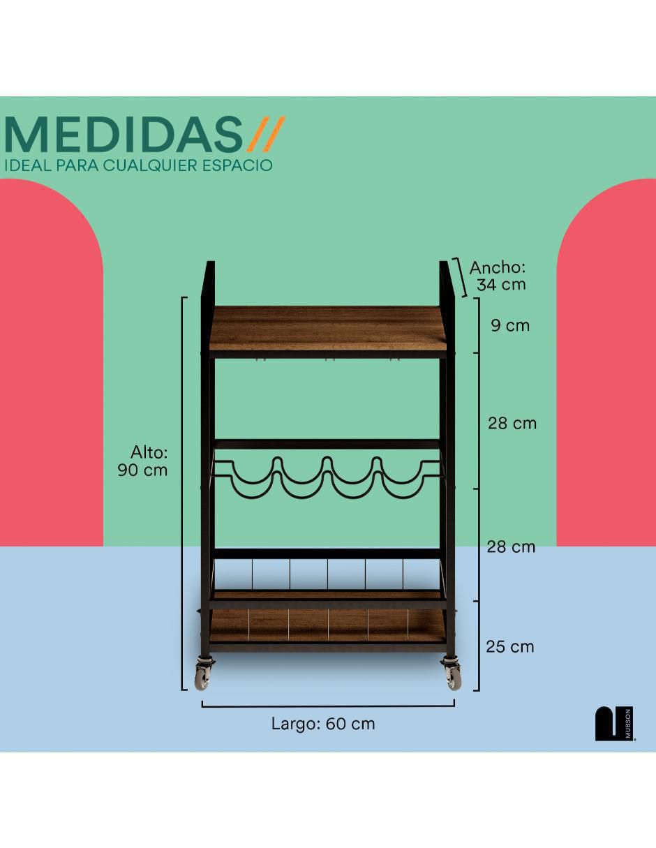 Carro de bar áreas múltiples MDF 7