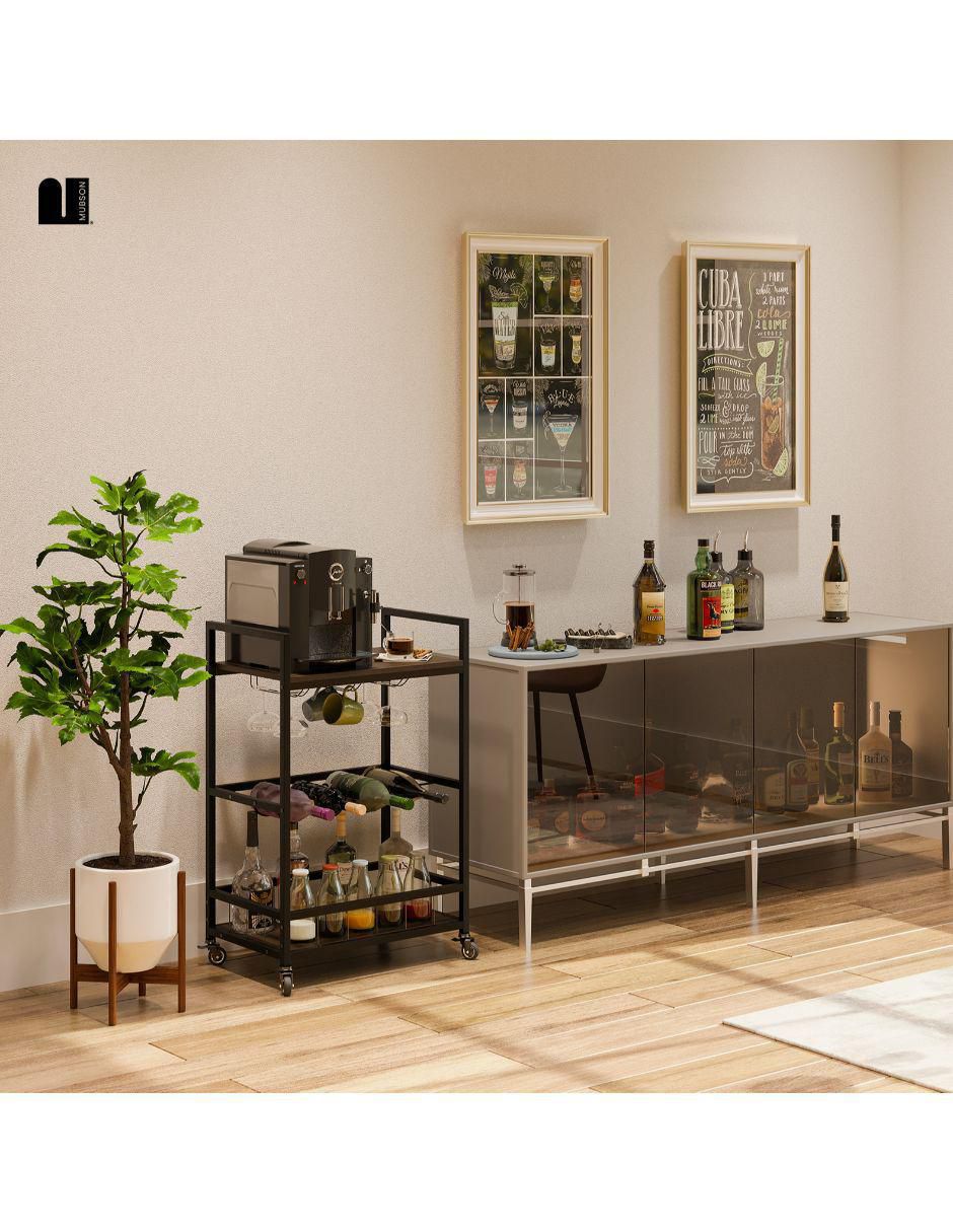 Carro de bar áreas múltiples MDF 3