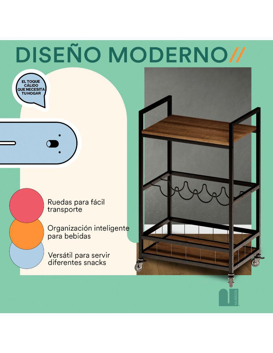Carro de bar áreas múltiples MDF 4