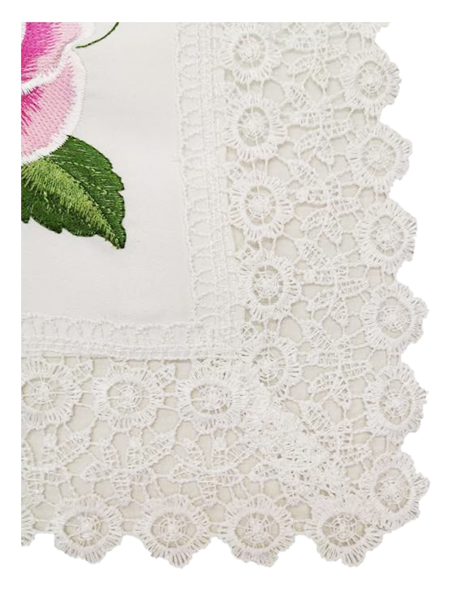 Mantel individual rectangular de poliéster Rosas 3 3