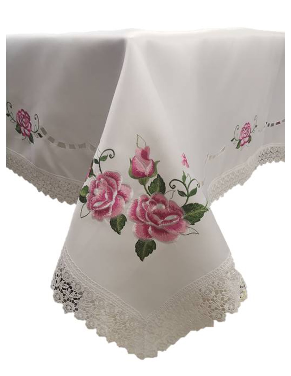 Mantel cuadrado de poliéster Rosas 3