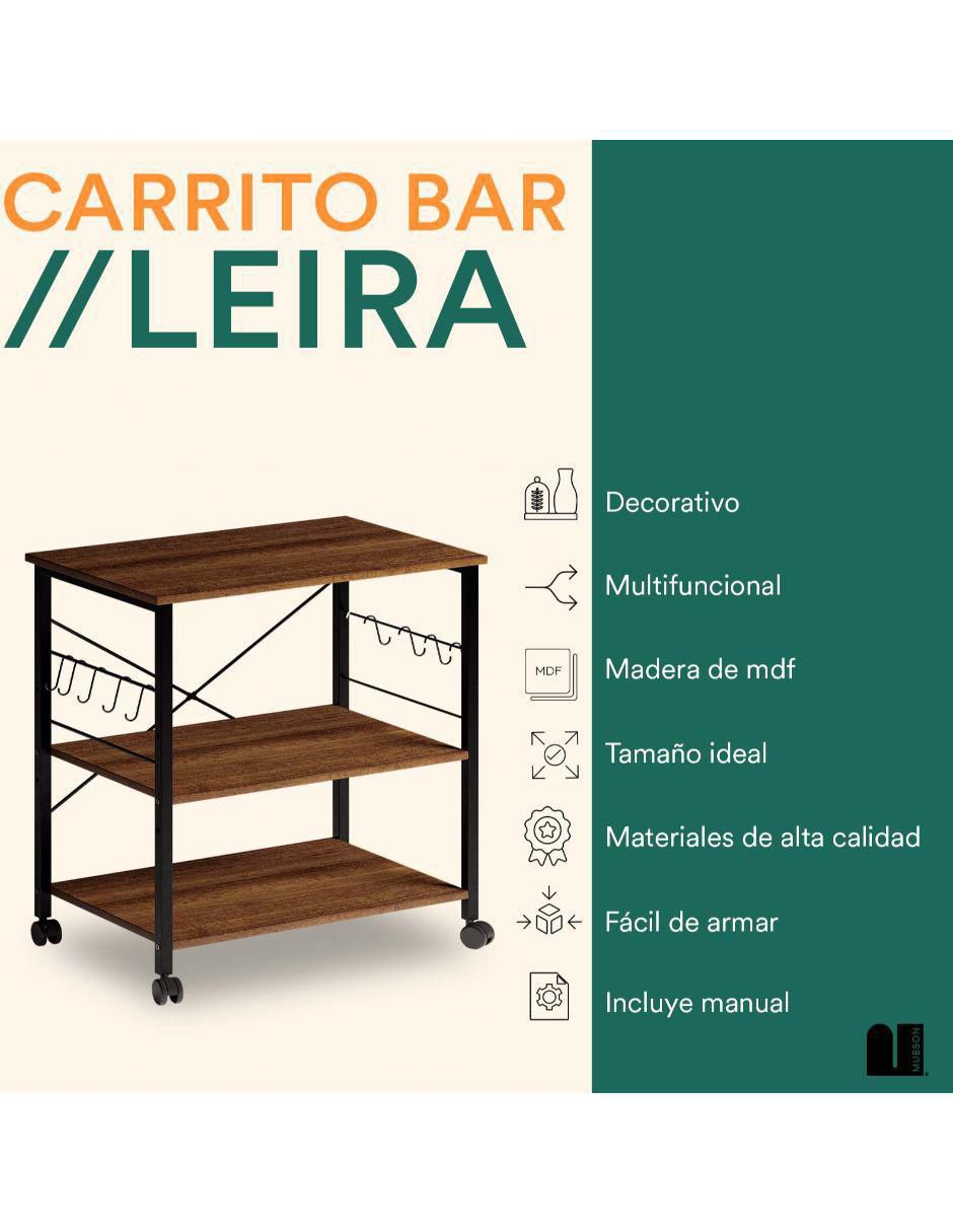 Carro de bar áreas múltiples MDF 2