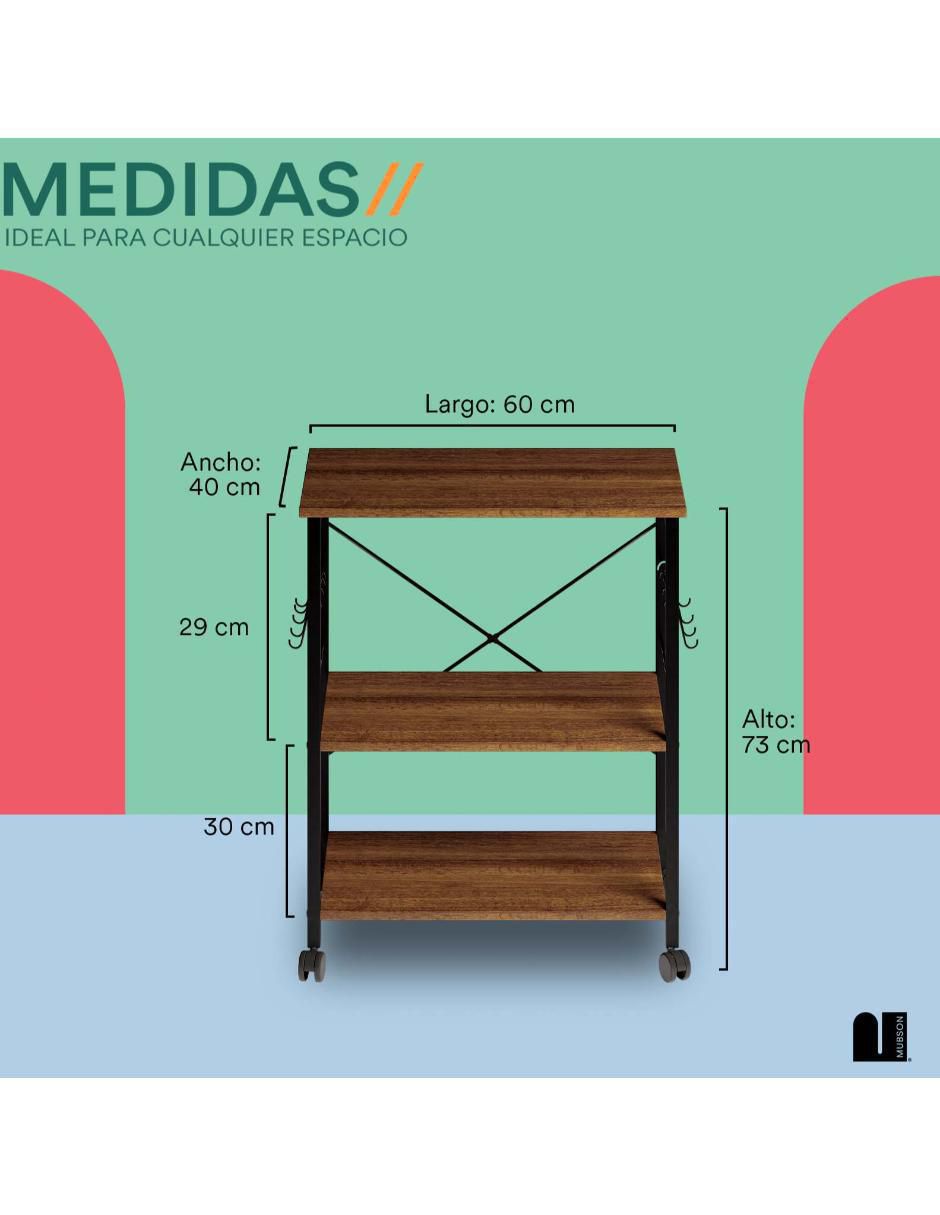 Carro de bar áreas múltiples MDF 7