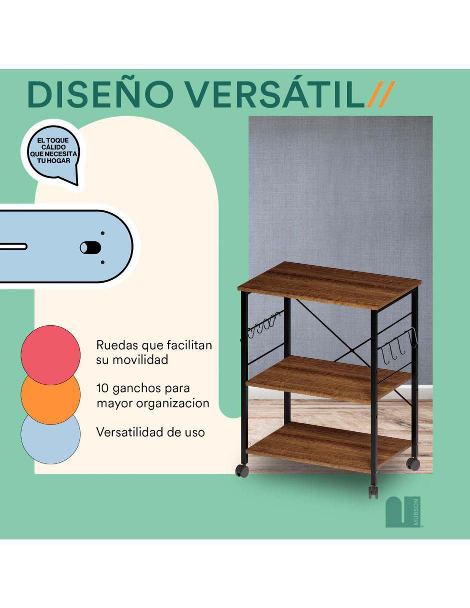Carro de bar áreas múltiples MDF 4