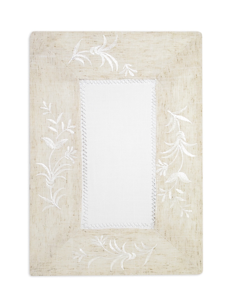 Mantel individual rectangular de poliéster Giovanna