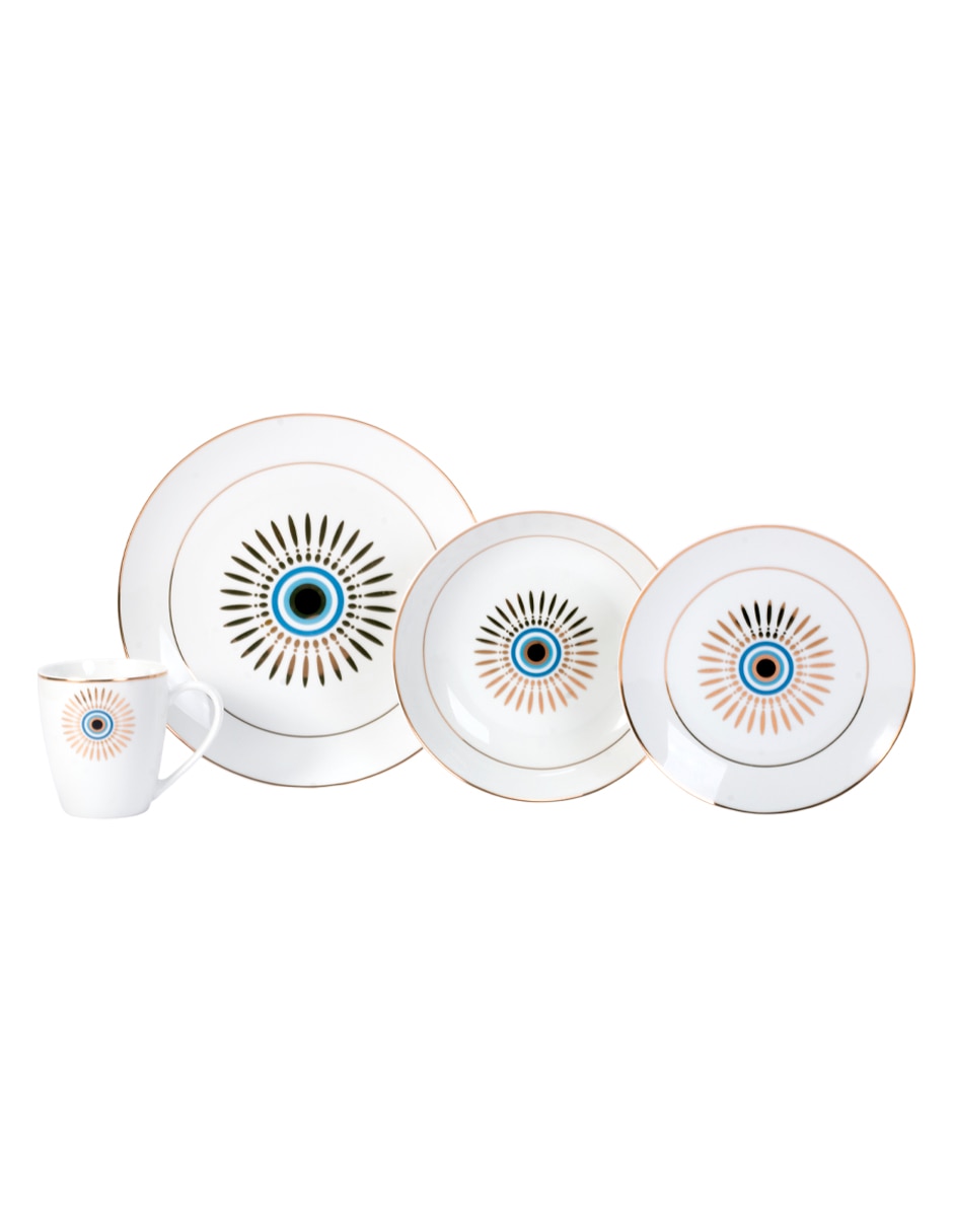 Vajilla cerrada trente de porcelana para 4 personas