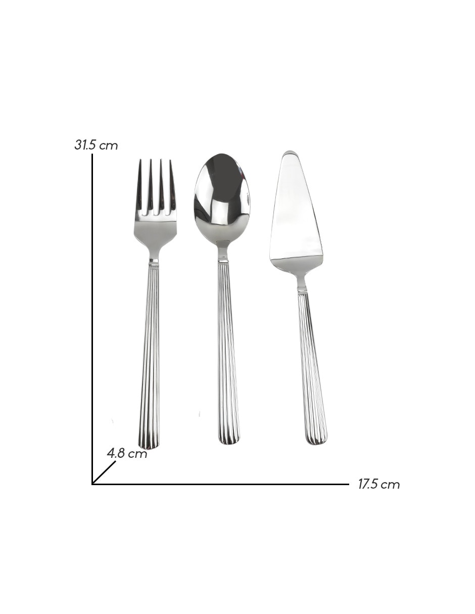 Set para pastel de acero inoxidable 3 piezas 6