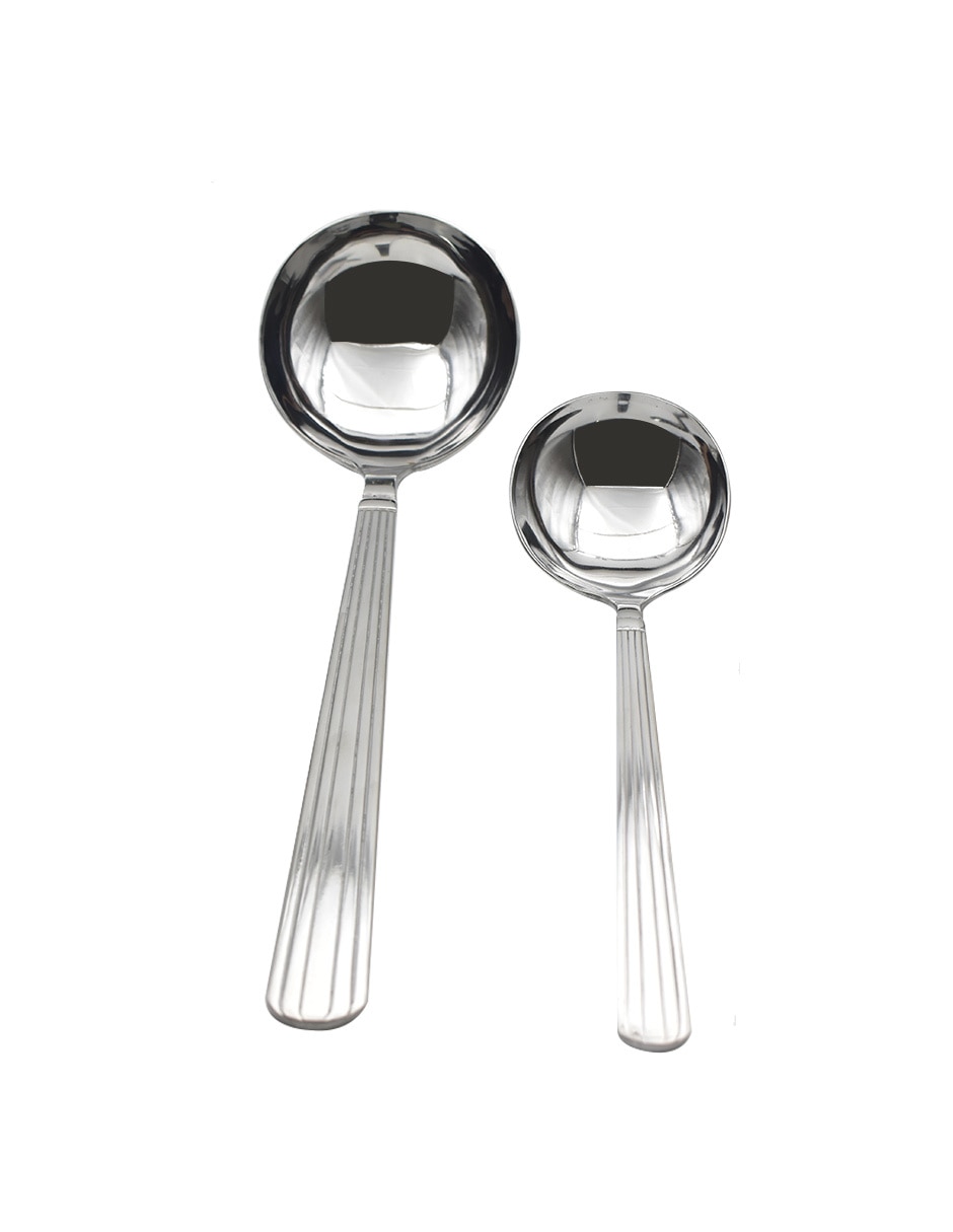Set cubiertos para servicio de acero inoxidable 2 piezas