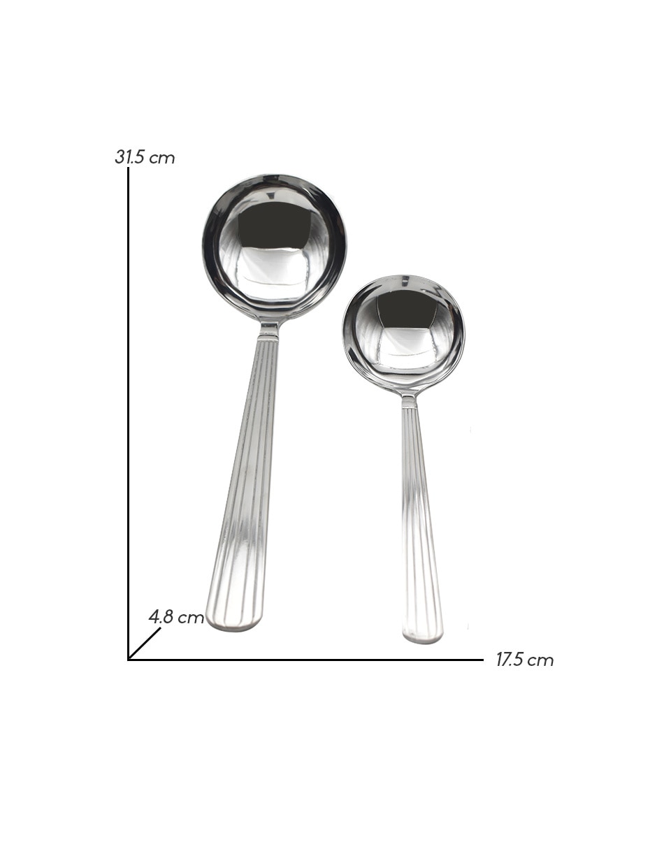 Set cubiertos para servicio de acero inoxidable 2 piezas 5