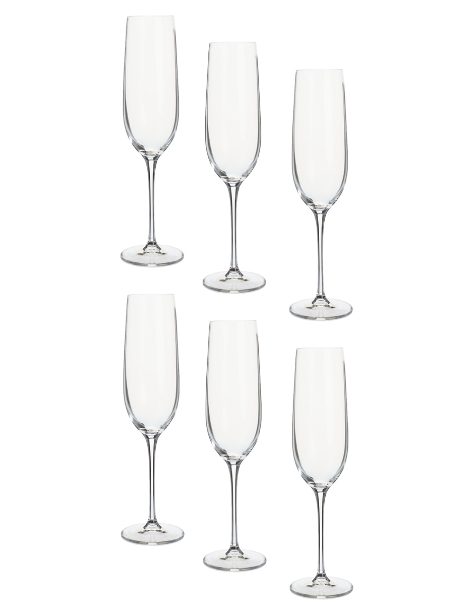 Set de copas para champán Uria de cristal