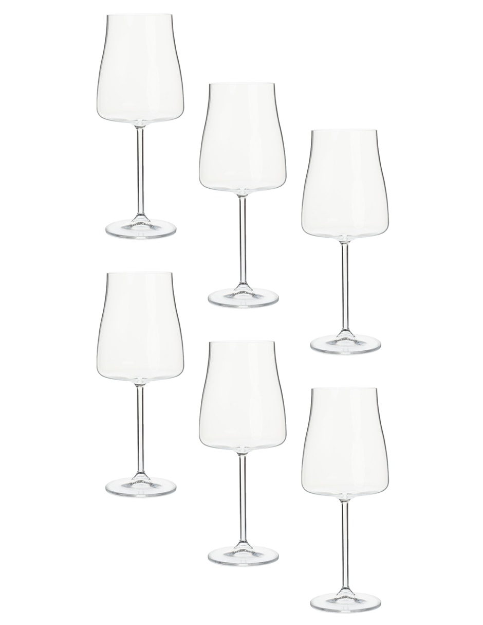 Set de copas para vino de cristal