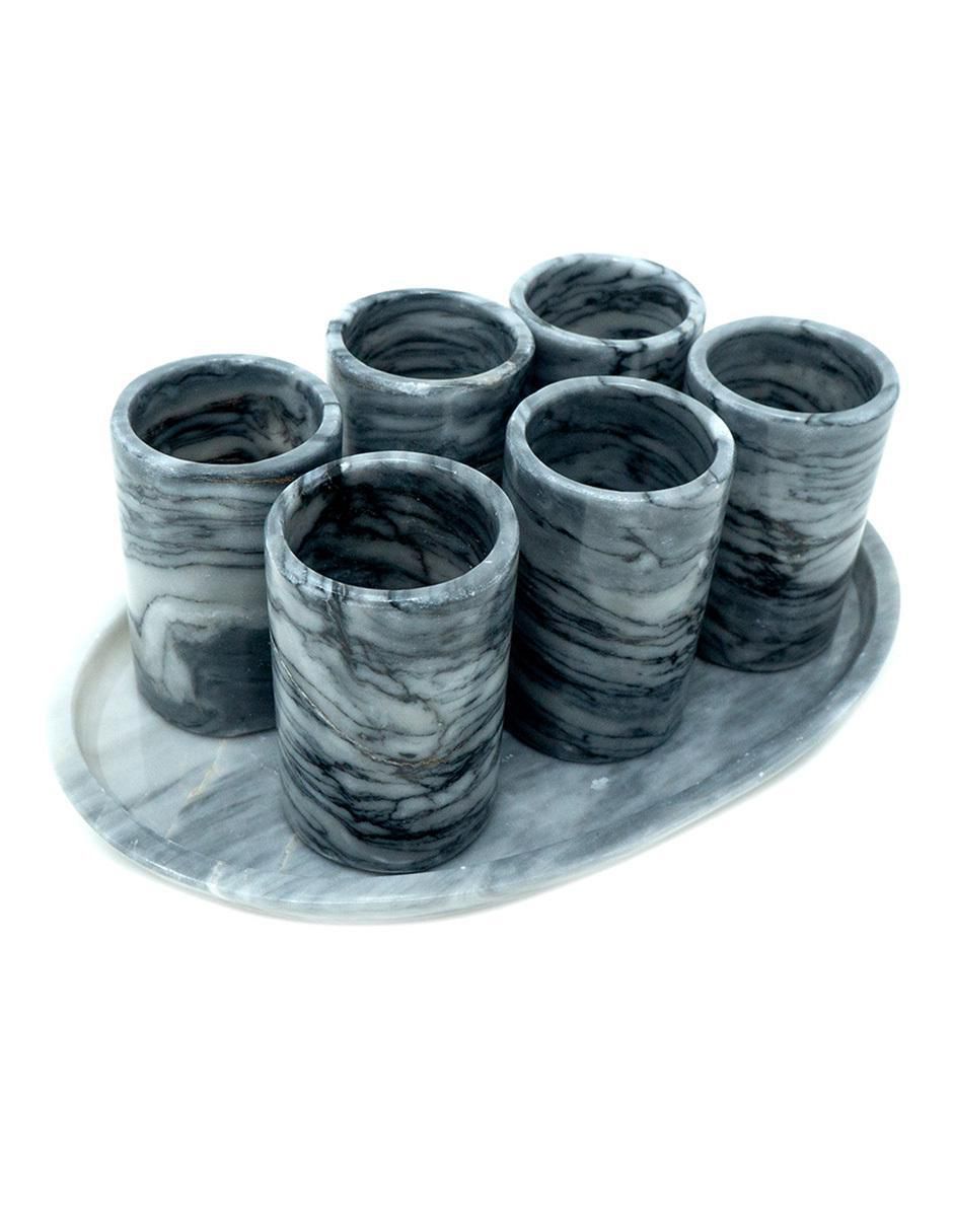 "vaso" tequilero luhom lujoso hogar méxico "de" mármol "con" 7 piezas