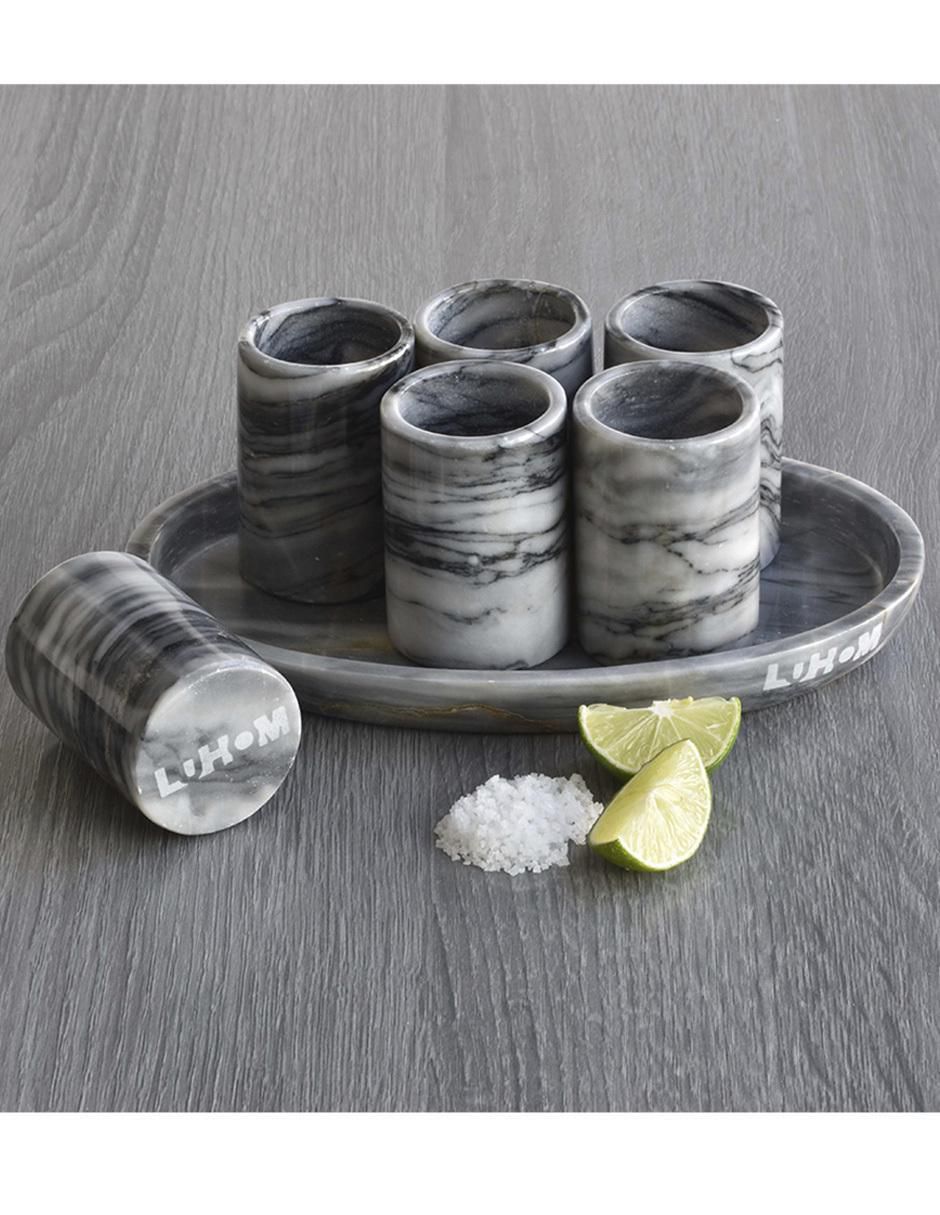 "vaso" tequilero luhom lujoso hogar méxico "de" mármol "con" 7 piezas