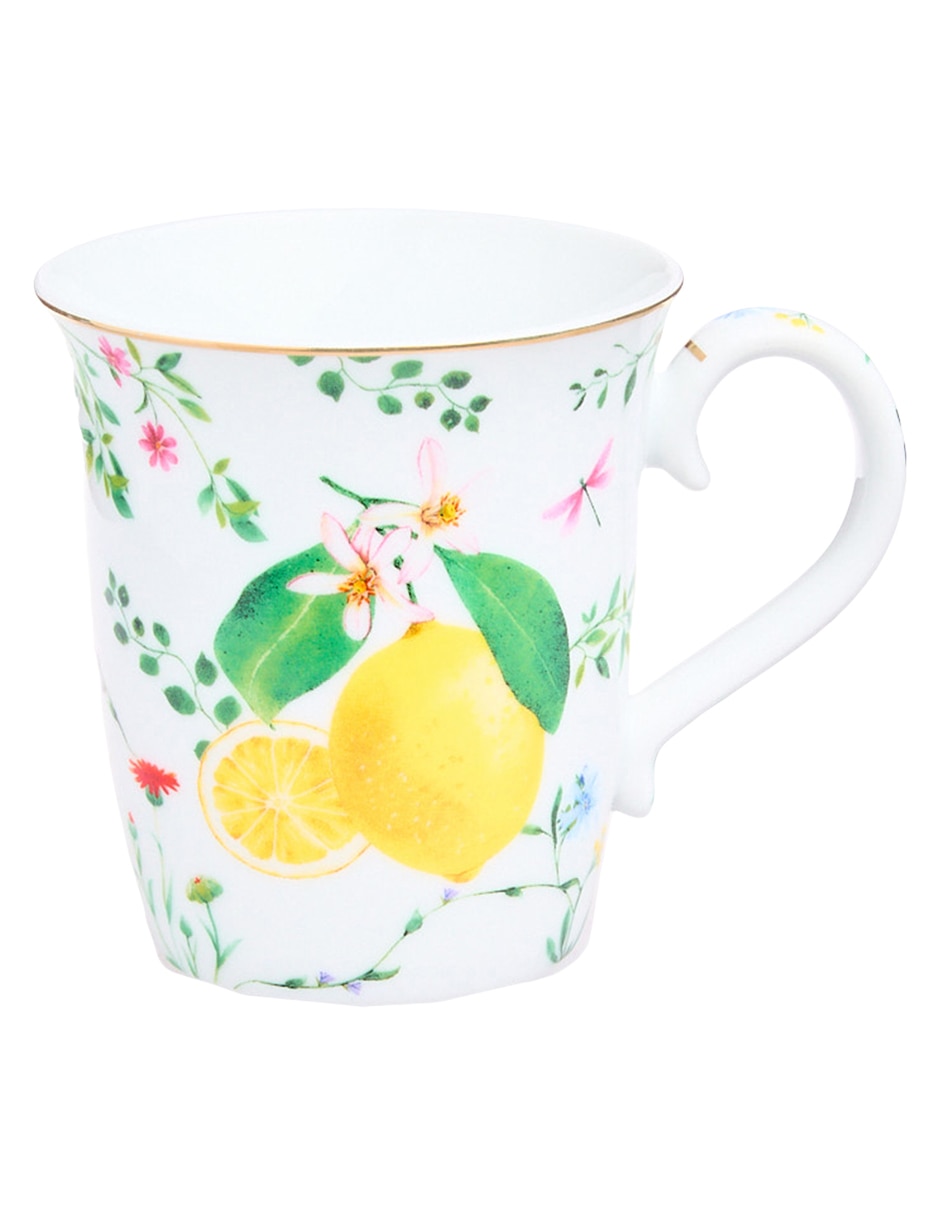 Vajilla fleurs et citrons de porcelana para 4 personas 11
