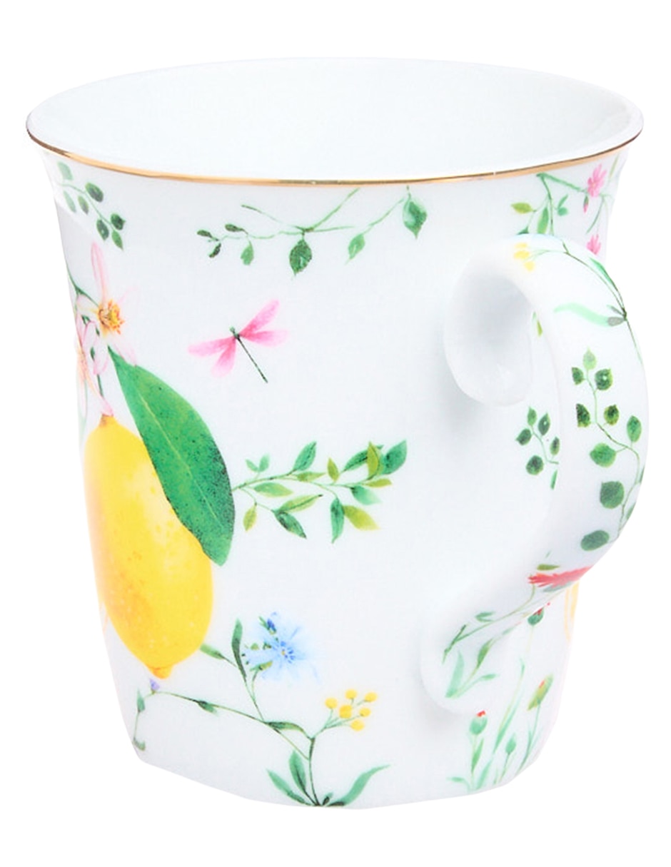 Vajilla fleurs et citrons de porcelana para 4 personas 12
