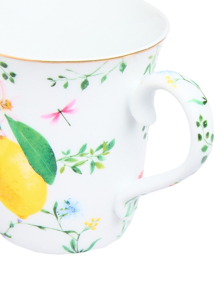 Vajilla fleurs et citrons de porcelana para 4 personas 13