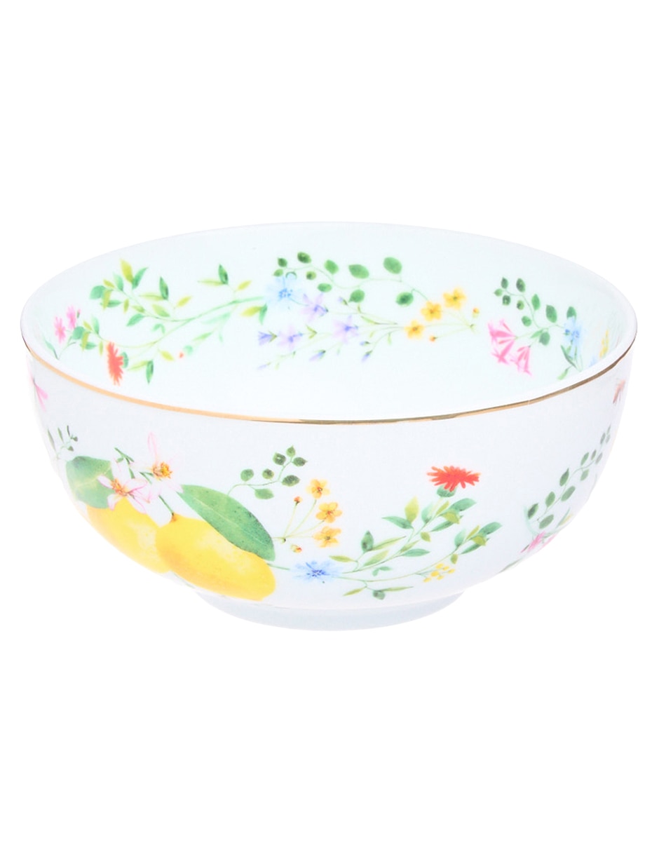 Vajilla fleurs et citrons de porcelana para 4 personas 5