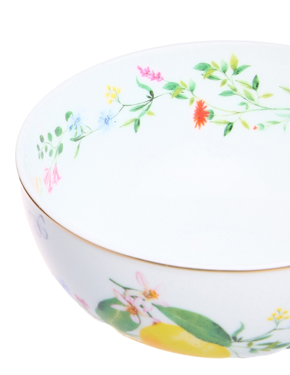 Vajilla fleurs et citrons de porcelana para 4 personas 7