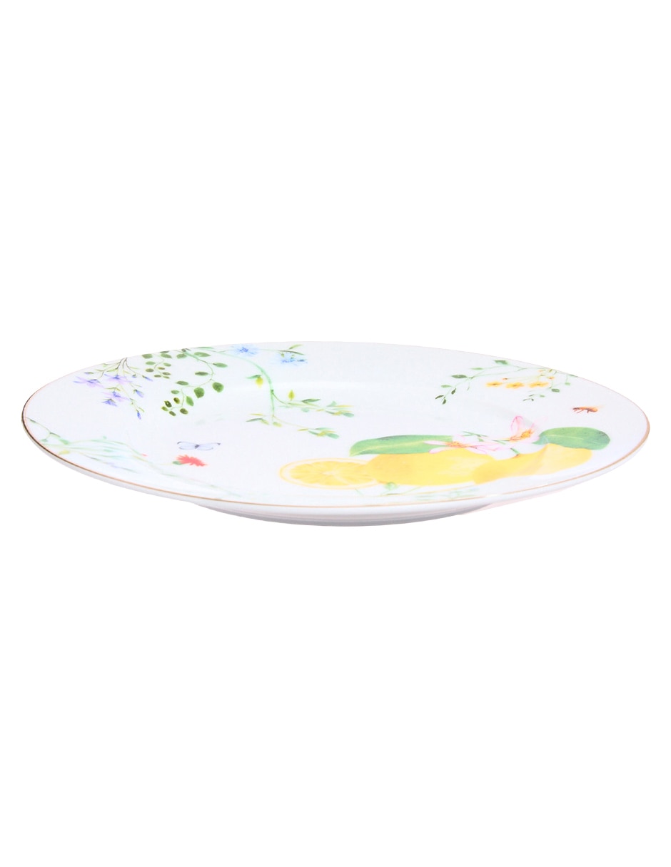 Vajilla fleurs et citrons de porcelana para 4 personas 8