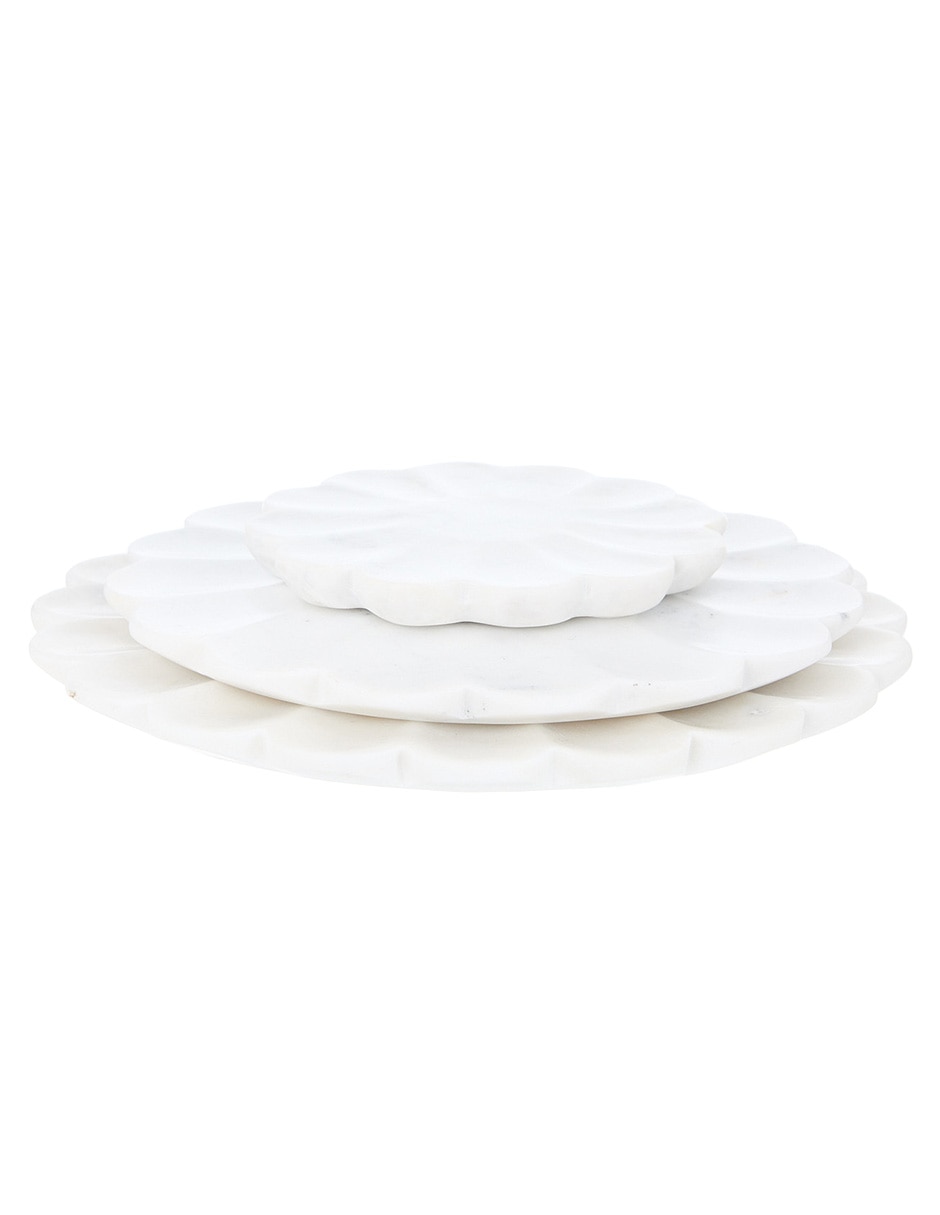 Set de plato para postre Marble de mármol 3 piezas