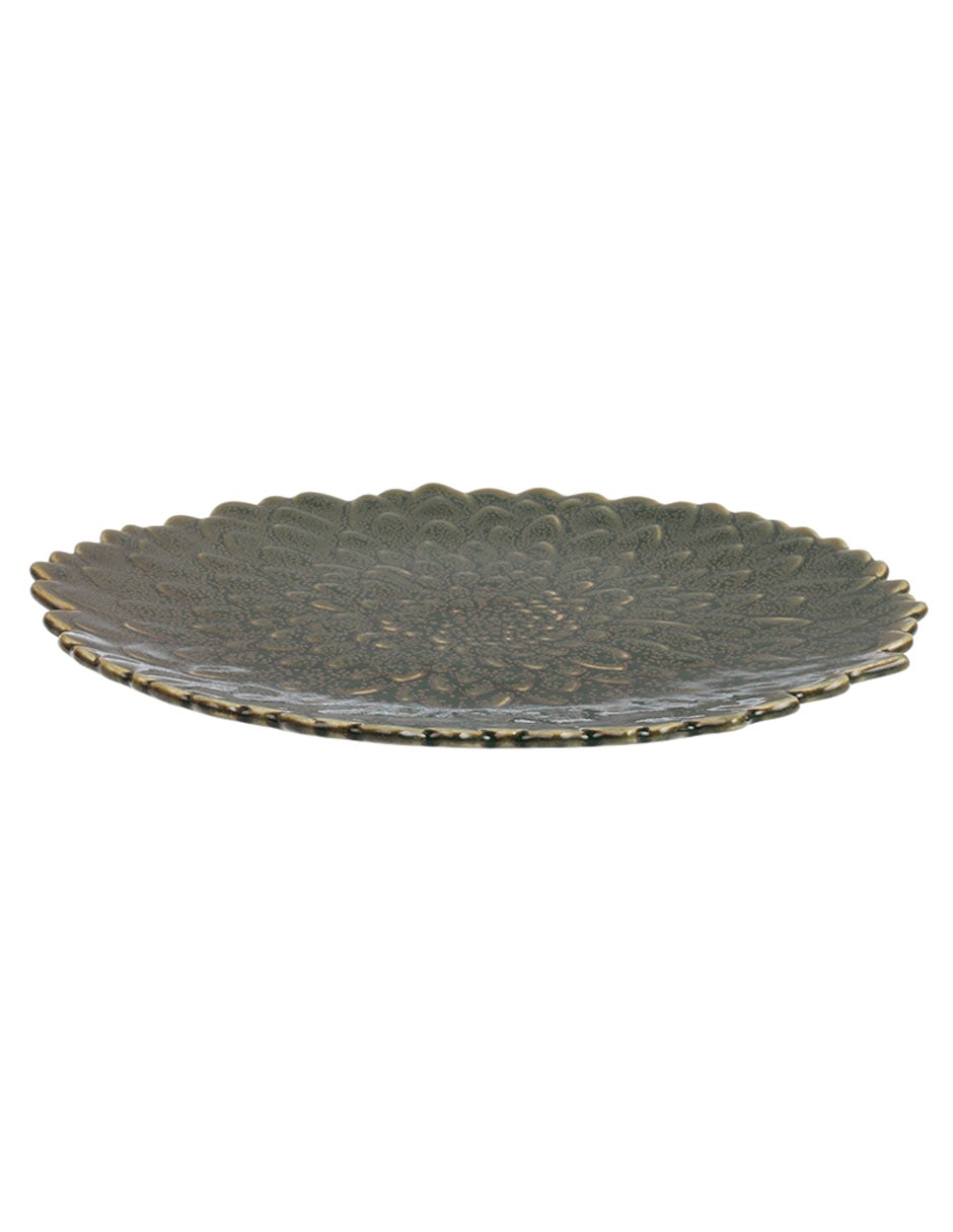 Plato trinche Wild leaves Anemone de porcelana