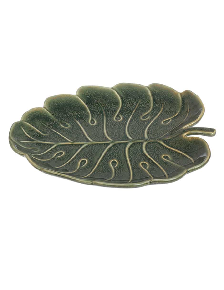Platón Wild Leaves de porcelana 2