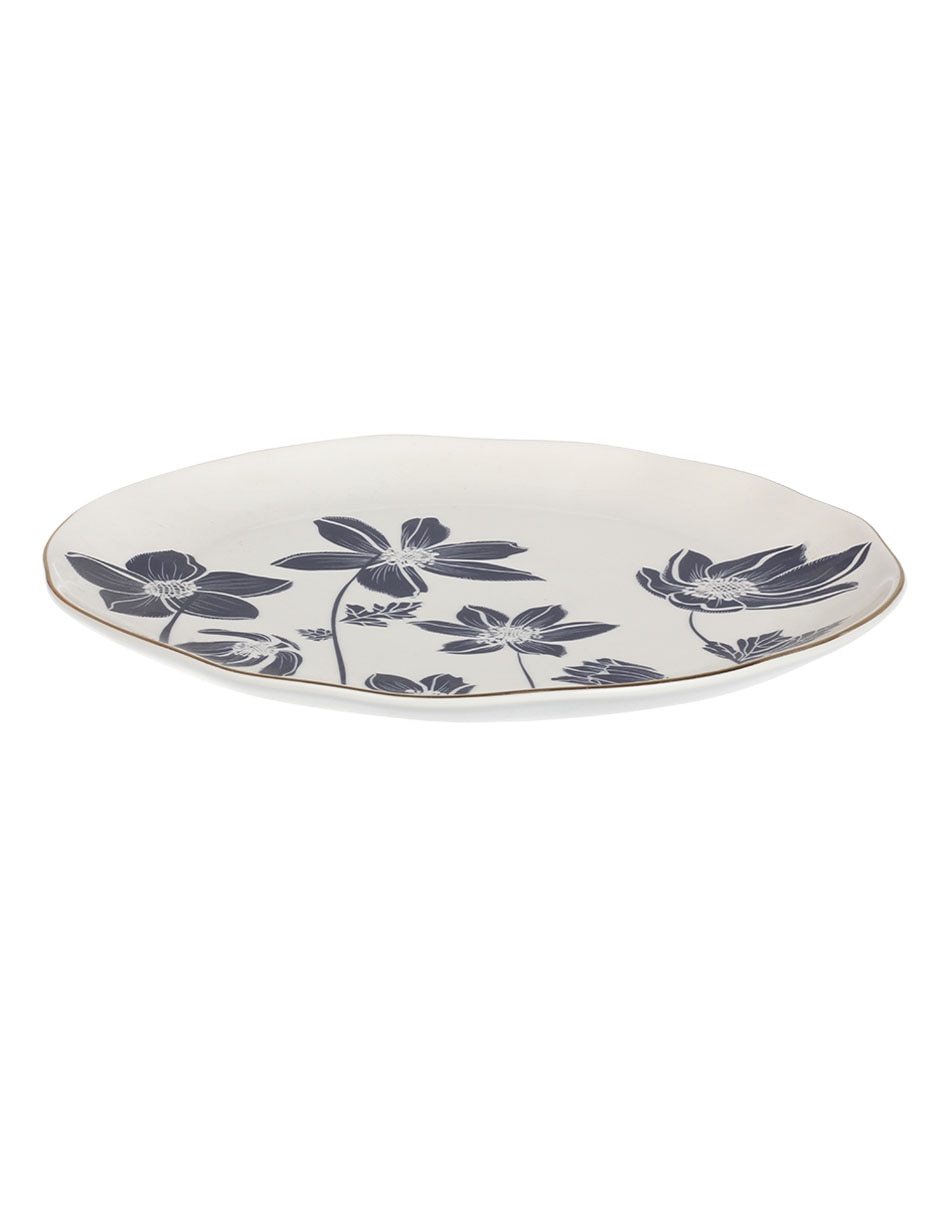 Plato trinche Anemone Flowers de porcelana